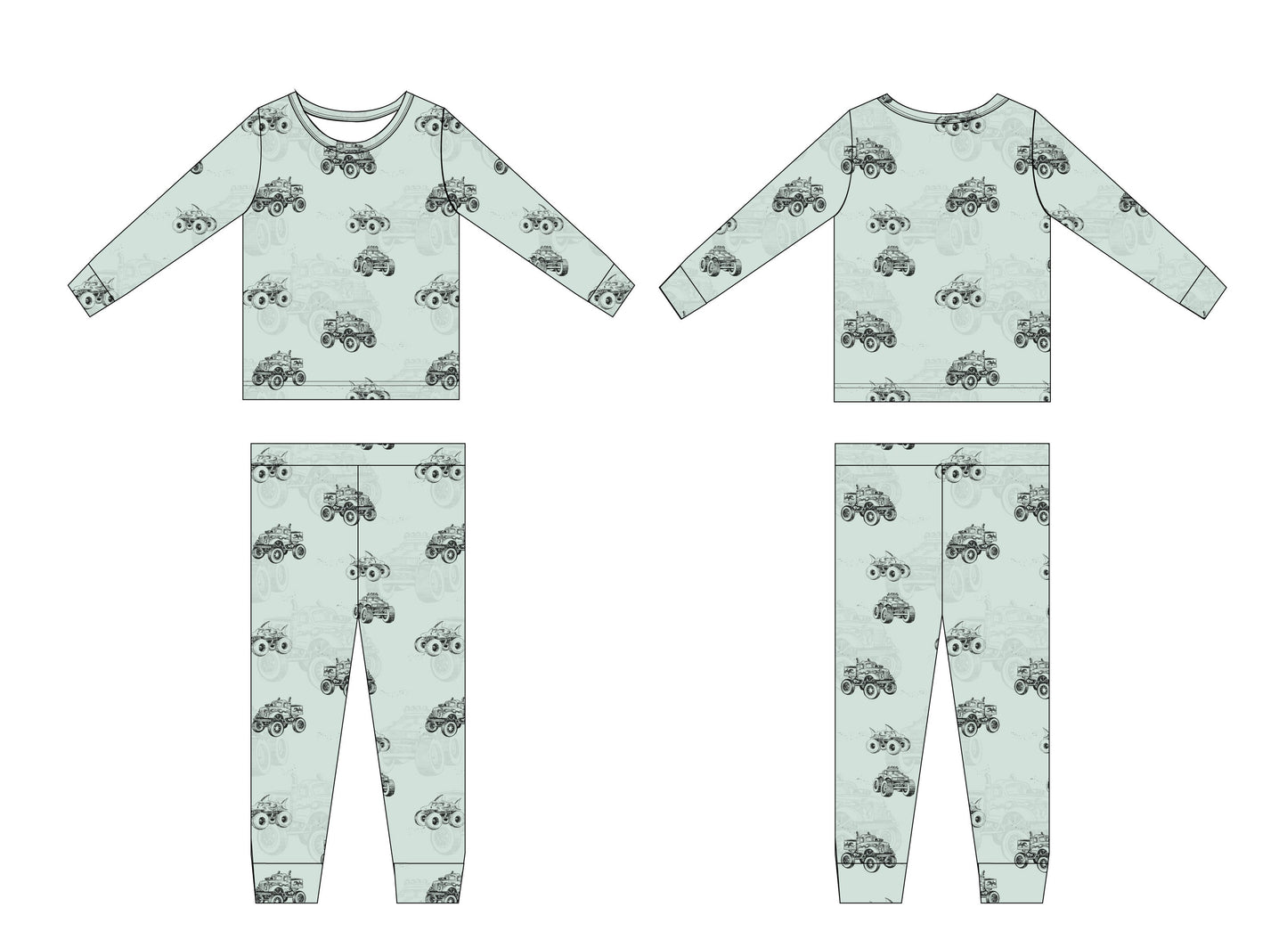 Monster Truck 2-Piece Pajama Set