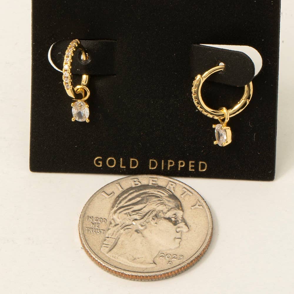 Golden Glow Charm Hoop Earrings
