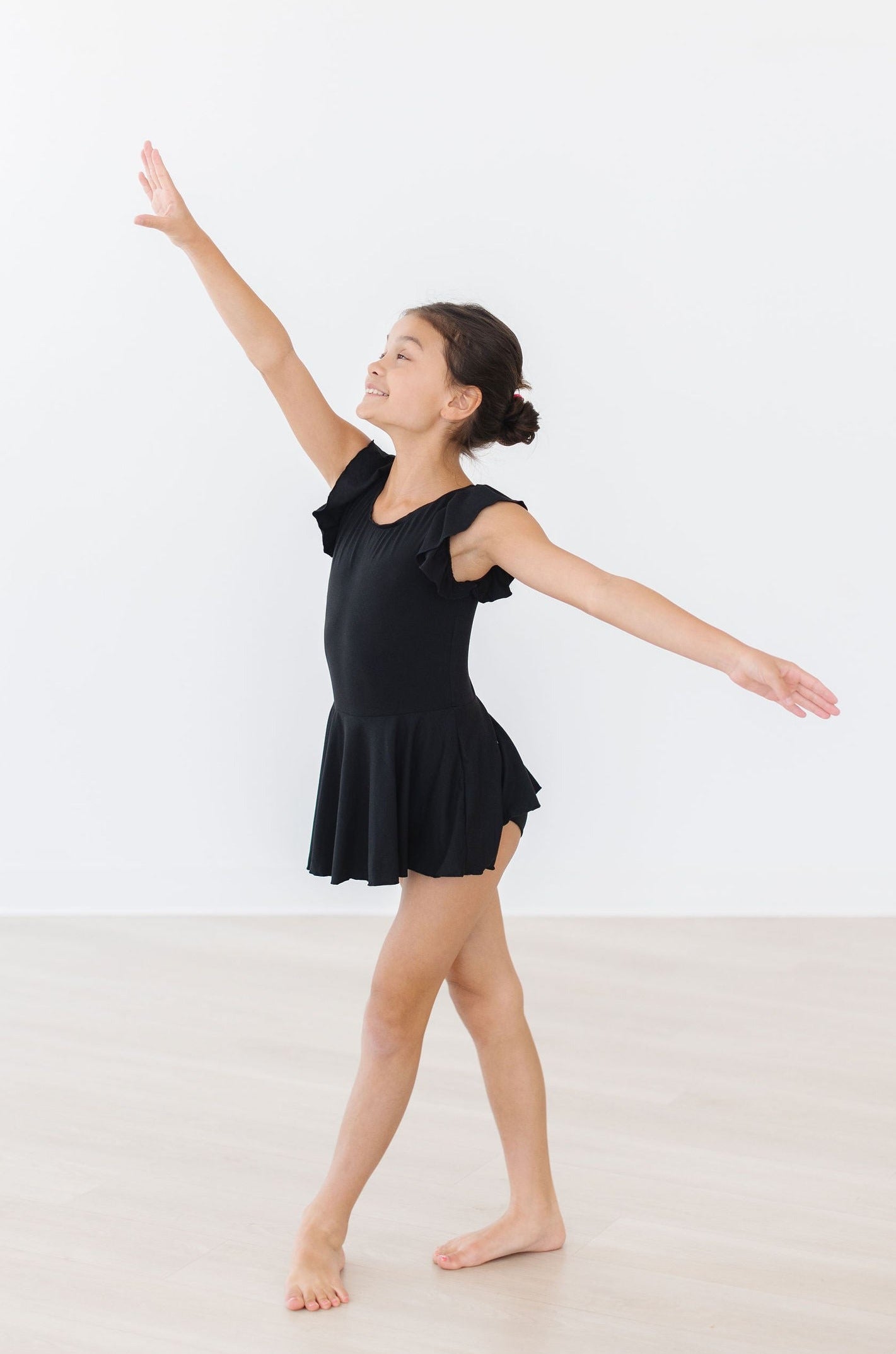 Black Short Sleeve Twirl Leotard