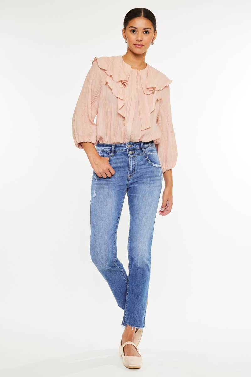 Kan Can Molly High Rise Slim Straight Jeans (size 13)