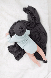 Black Swaddle Blanket and Hat Set