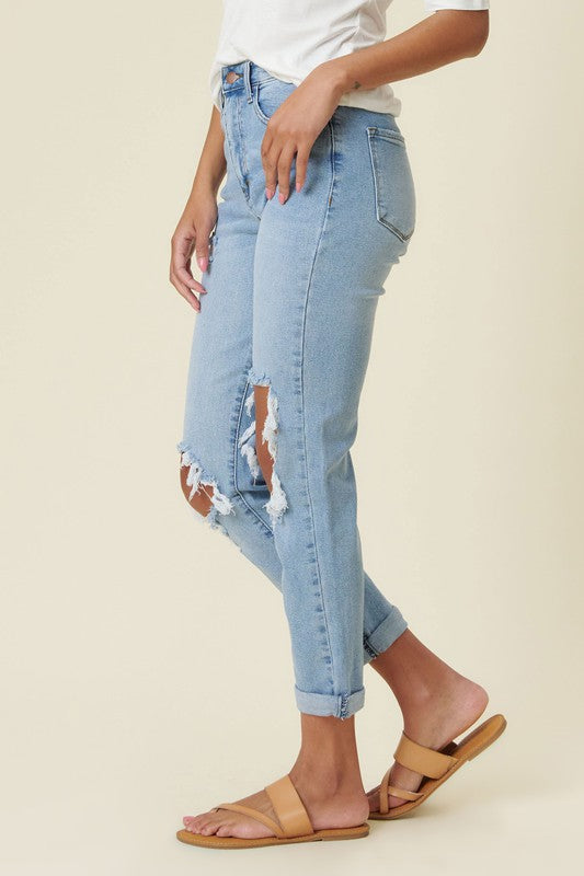 Carly Distressed Mom Jeans