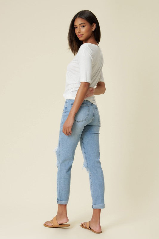 Carly Distressed Mom Jeans
