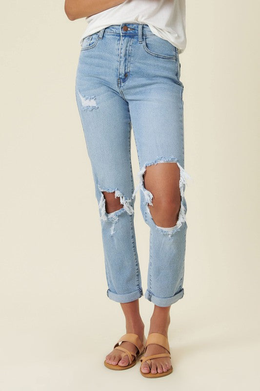 Carly Distressed Mom Jeans