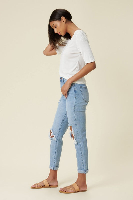 Carly Distressed Mom Jeans