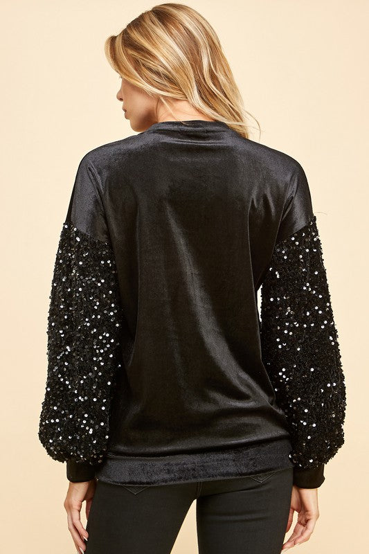 Noel Velvet Top- Black (Size Small)
