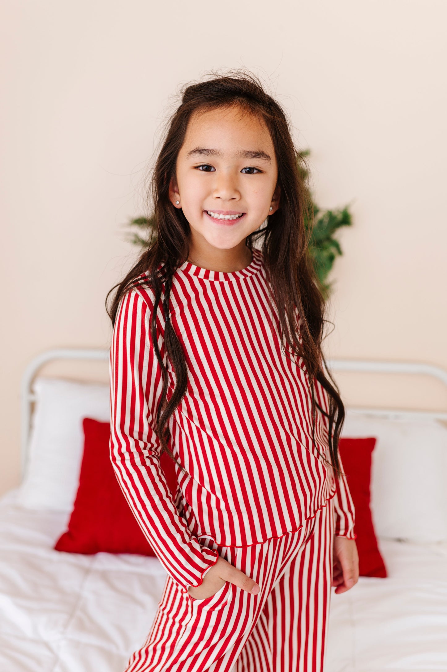 Red Stripes | GIRLS WIDE-LEG PAJAMA SET