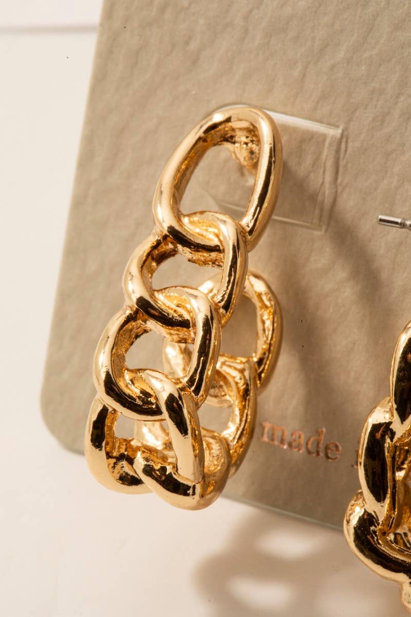 Forever Linked Oval Chain Hoop Earrings