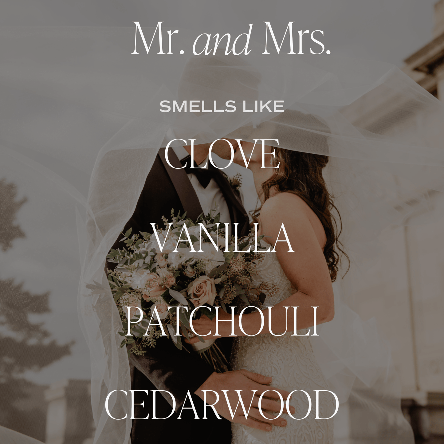 Mr. & Mrs. Quote Candle - Clear Jar - 9 oz (Palo Santo Patchouli)