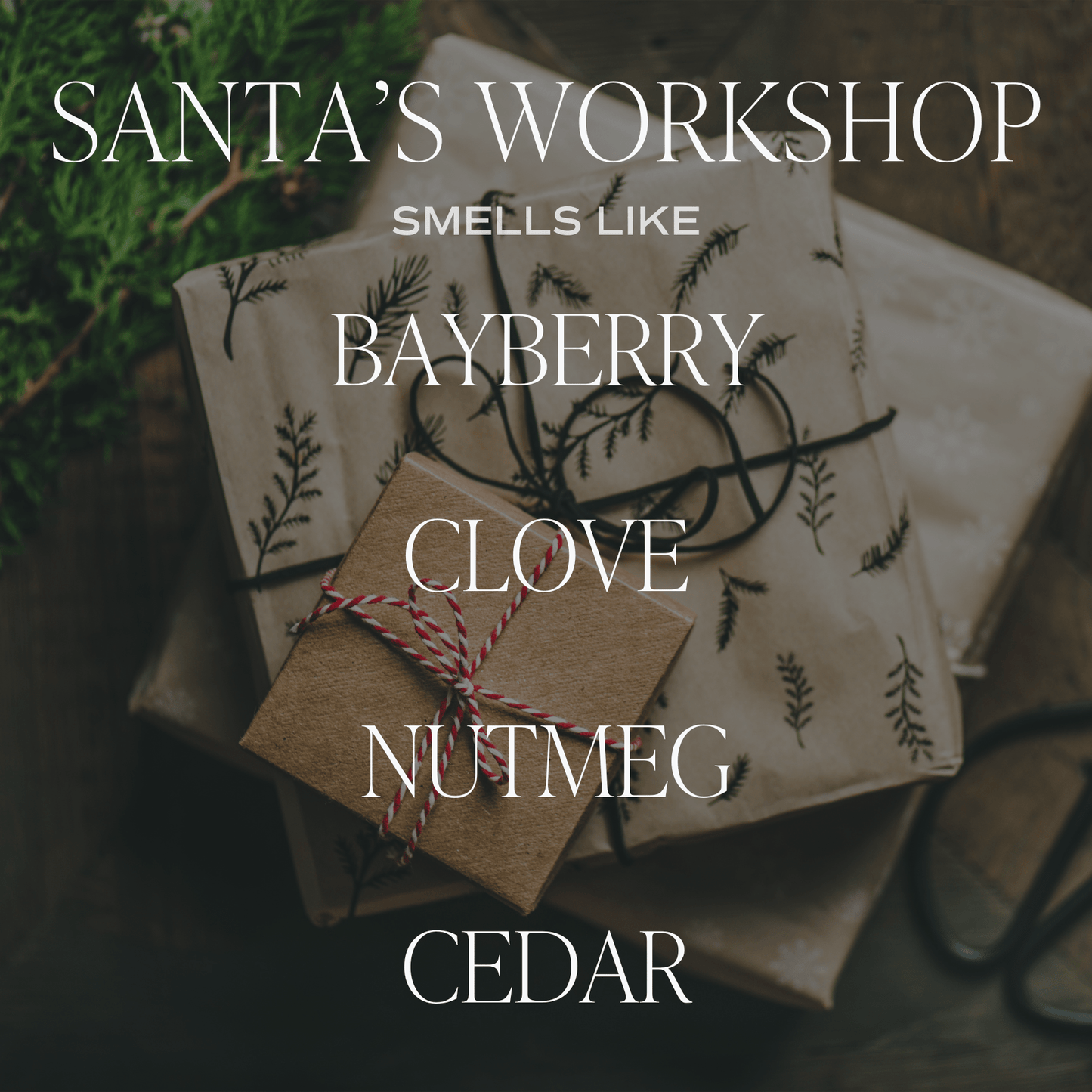 Santa's Workshop Soy Candle - 9 oz Clear Jar (Merry and Bright)