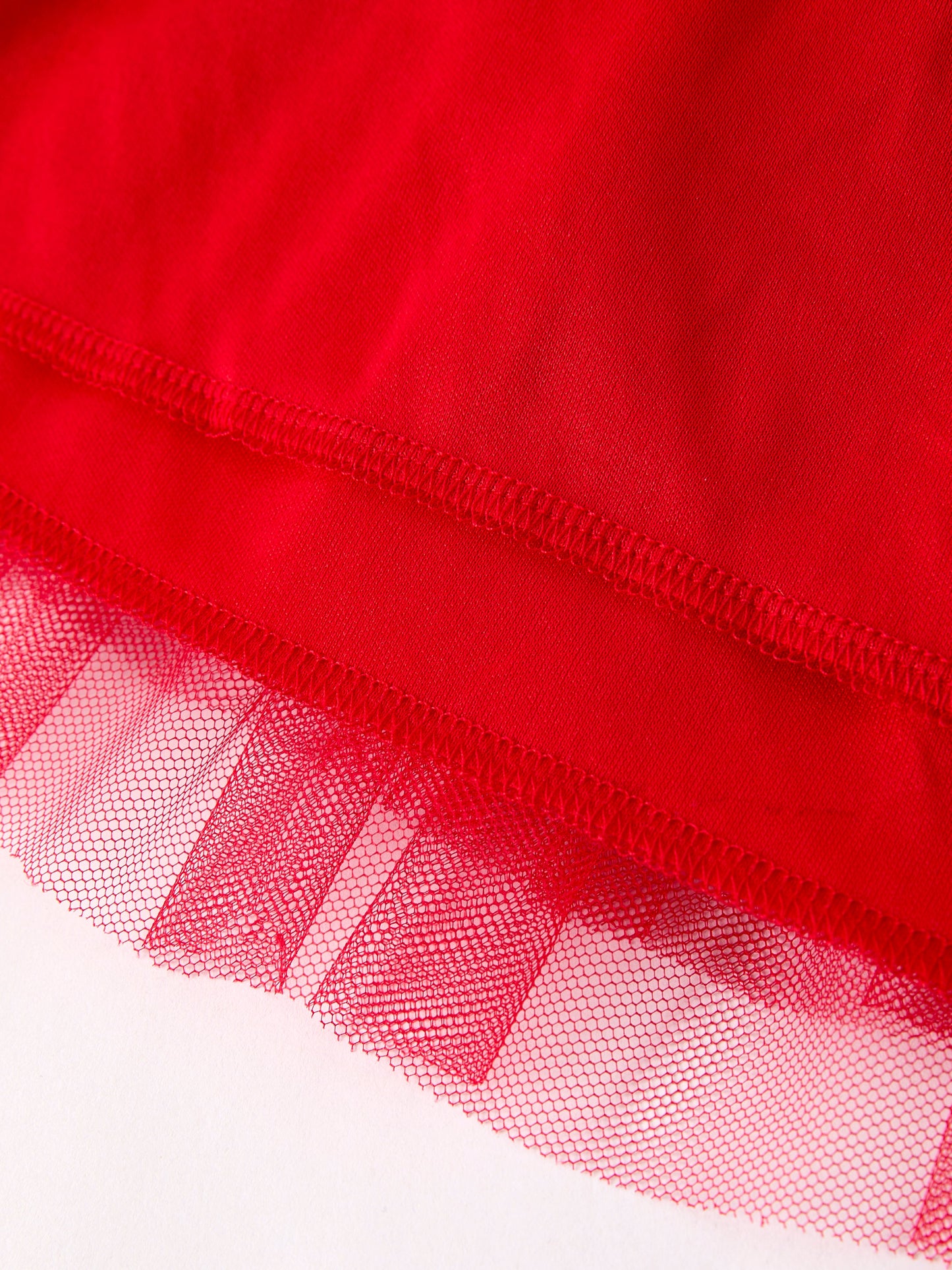 Valentine's Day Summer Red Girls' Tulle Skirt