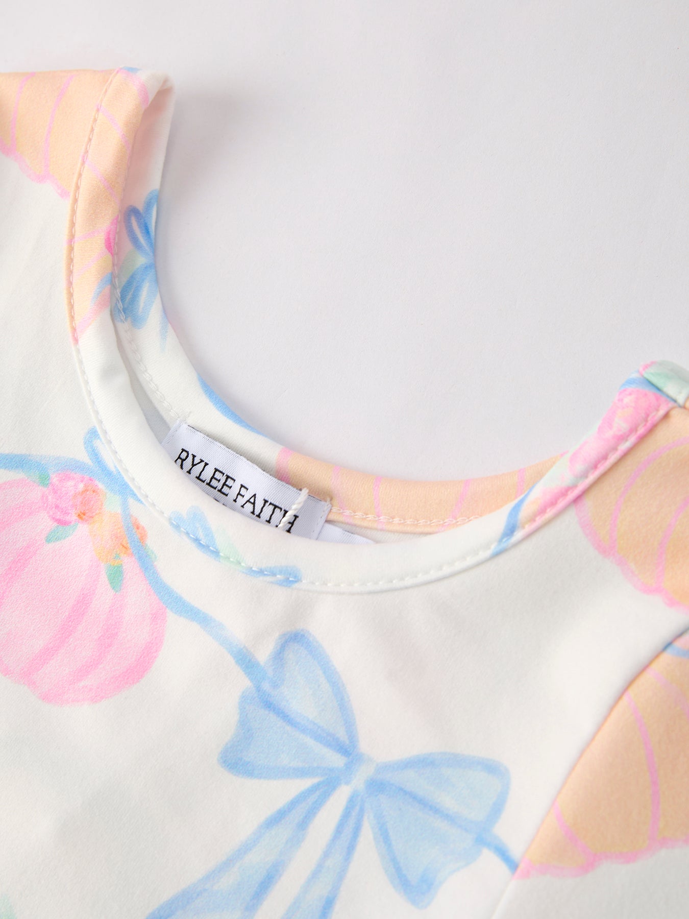 Pastel Pumpkins & Bows Long Sleeve Dress