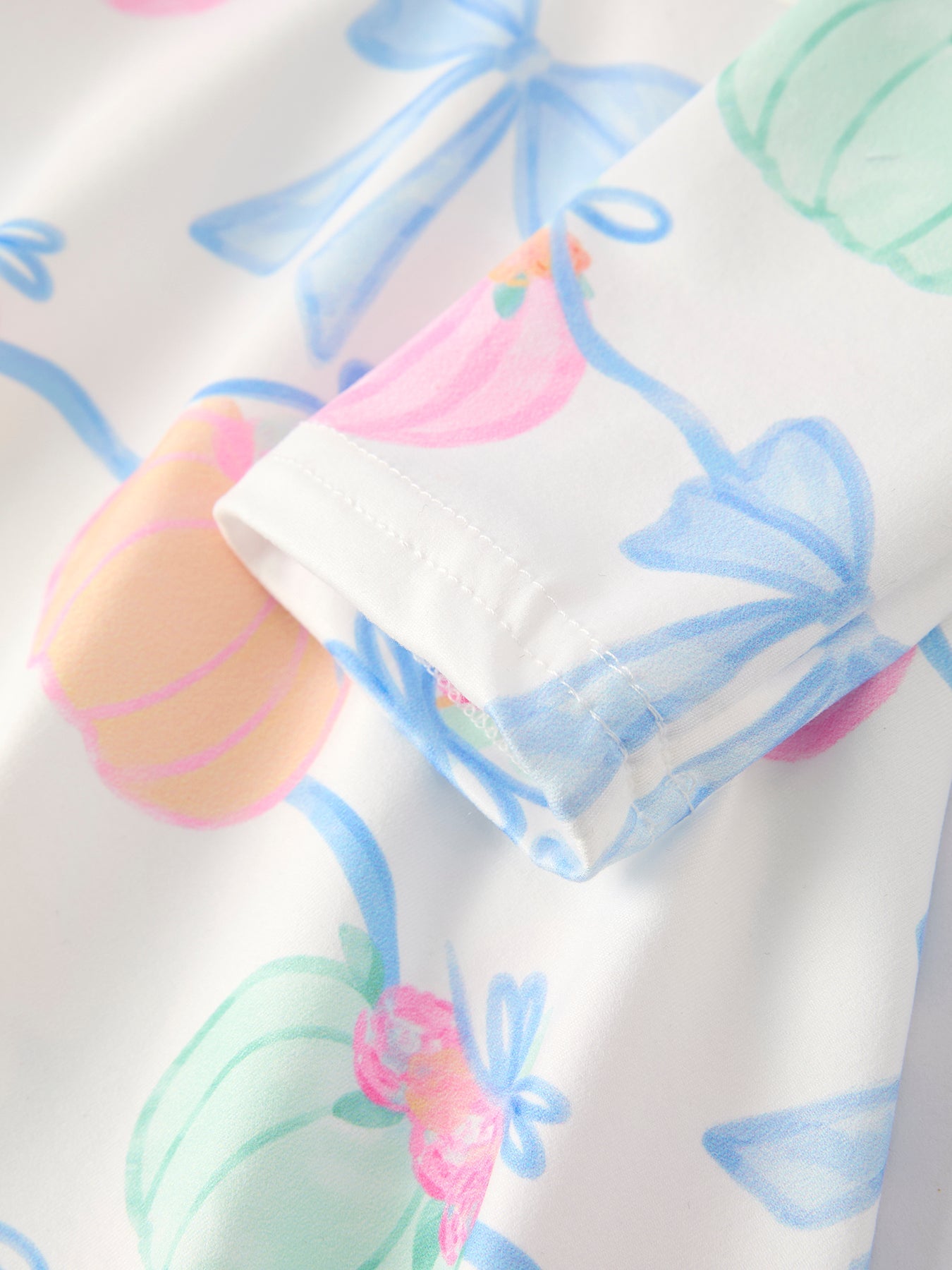 Pastel Pumpkins & Bows Long Sleeve Dress