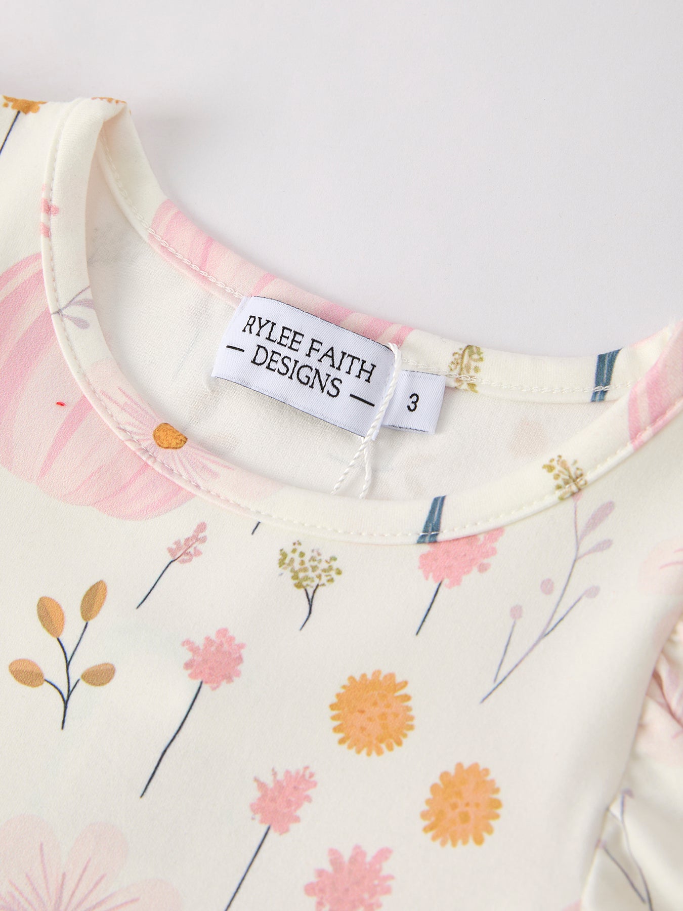 Pink Pumpkin Print Girls Dress