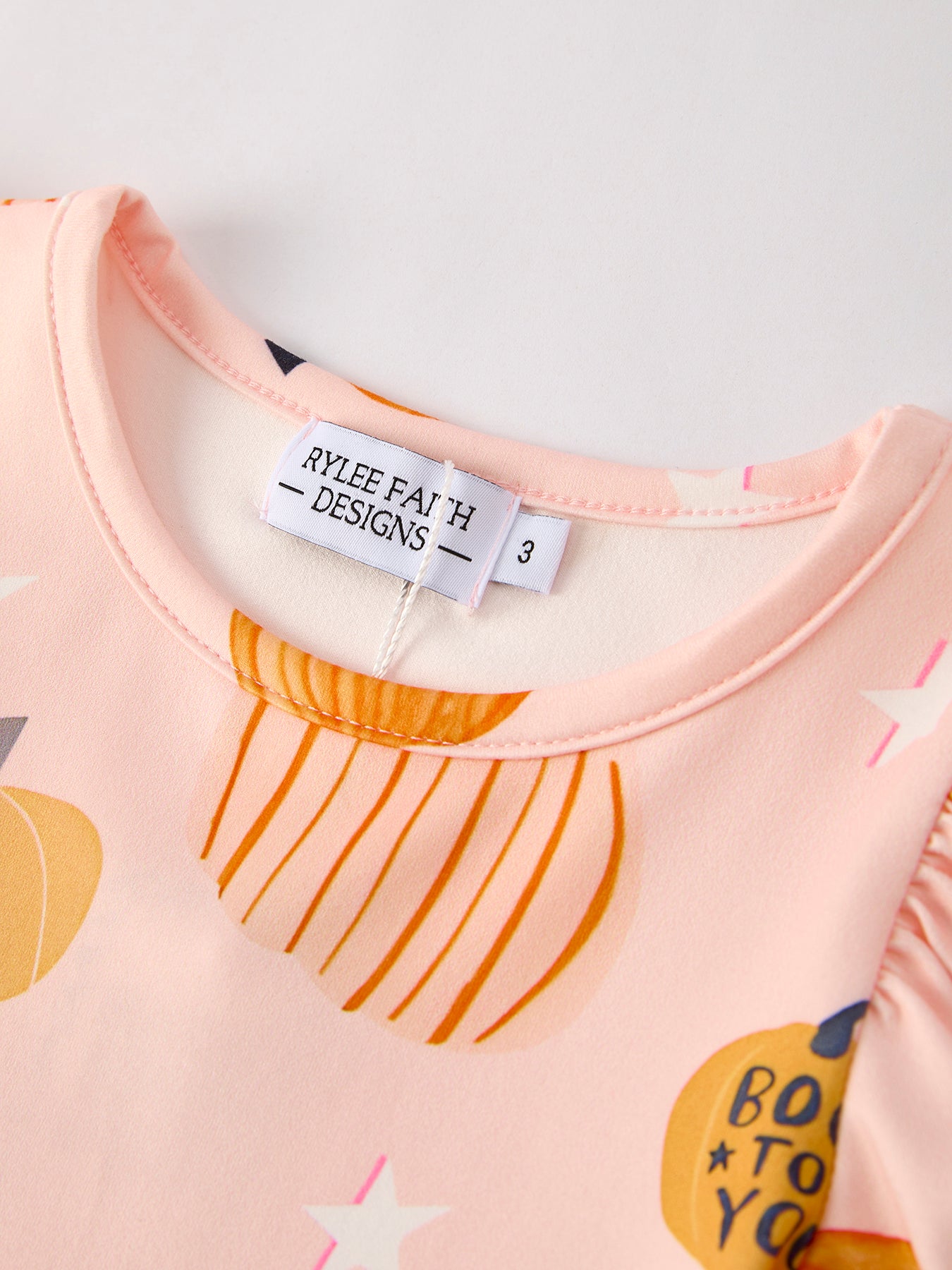 Fun Pumpkin Short Sleeve Girls Dress