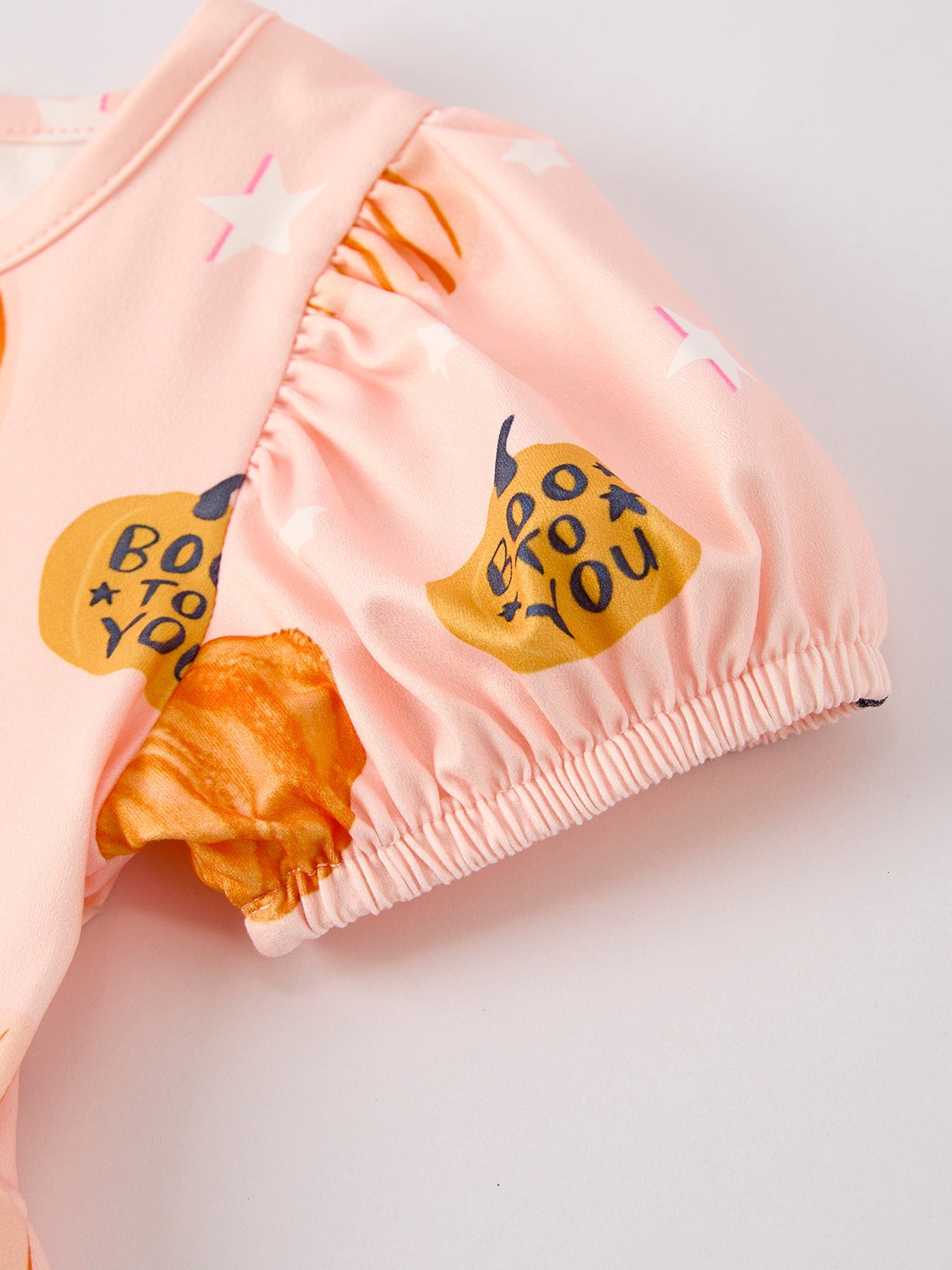 Fun Pumpkin Short Sleeve Girls Dress