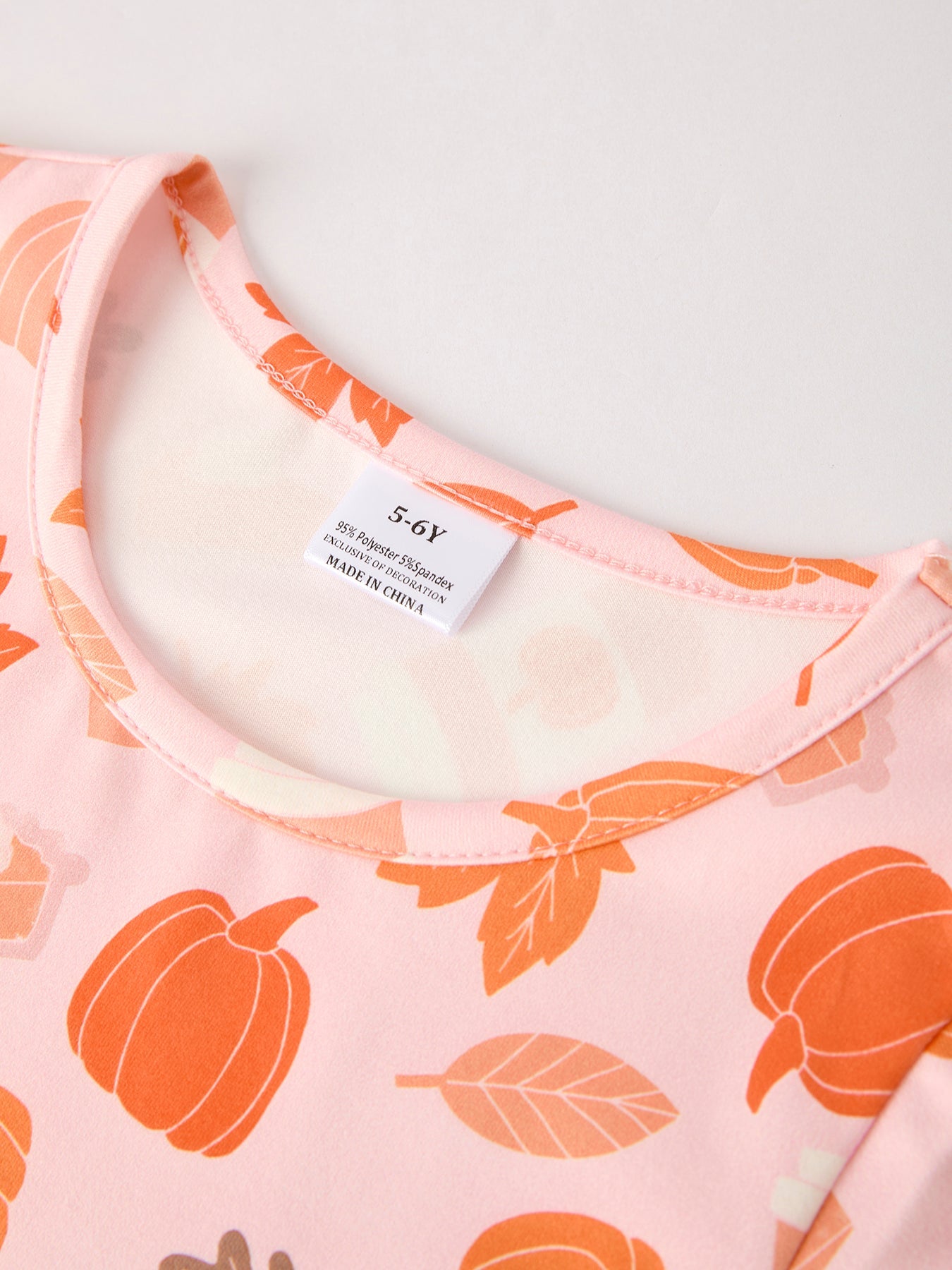 Fall Thanksgiving & Halloween Pumpkin Maple Leaf Drink Print Two-Piece Dress