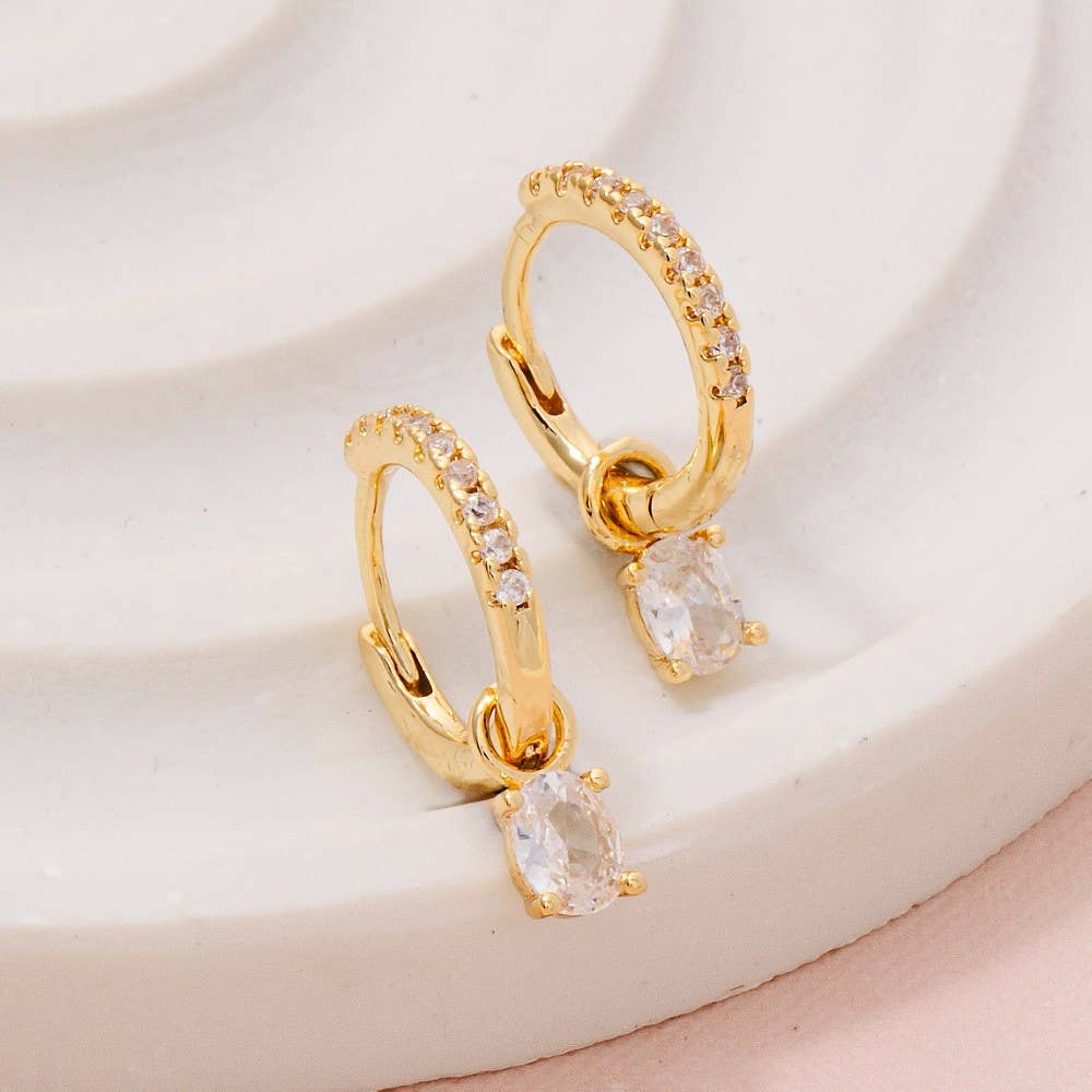 Golden Glow Charm Hoop Earrings