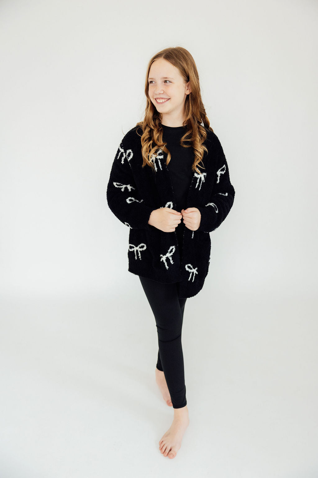 Black Bow Cozy Cardigan