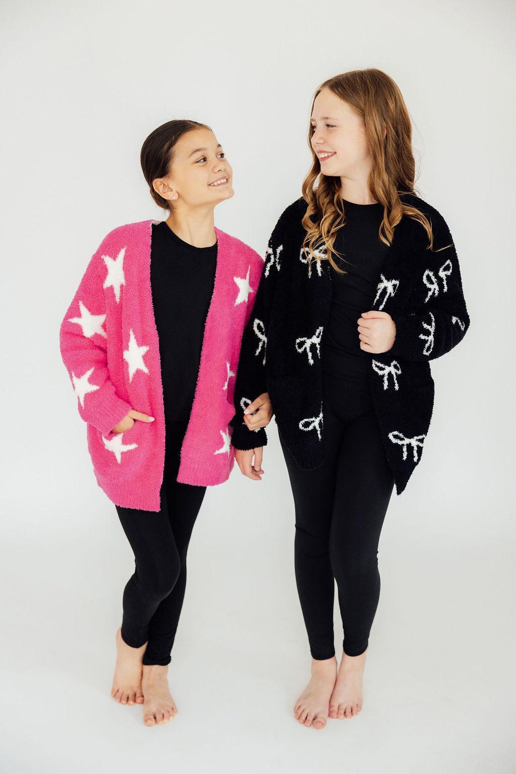 Black Bow Cozy Cardigan