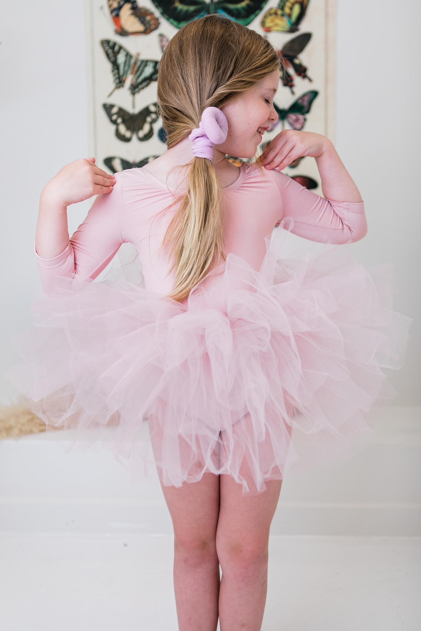 Ballet Pink 3/4 Sleeve Tutu Leotard