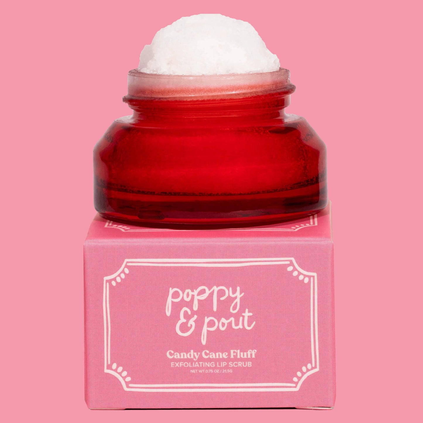 Poppy & Pout Candy Cane Fluff Lip Scrub, Limited Holiday Edition