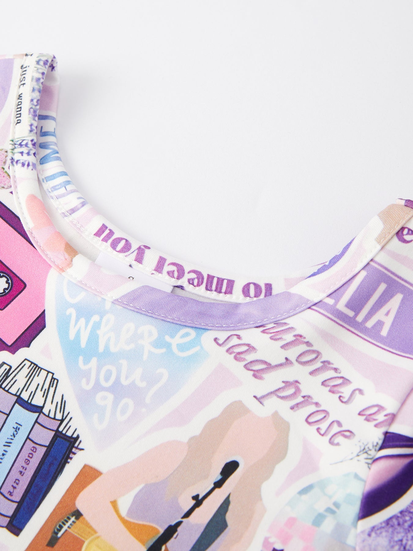 TS Print Lavender Girls Milk Silk Dress