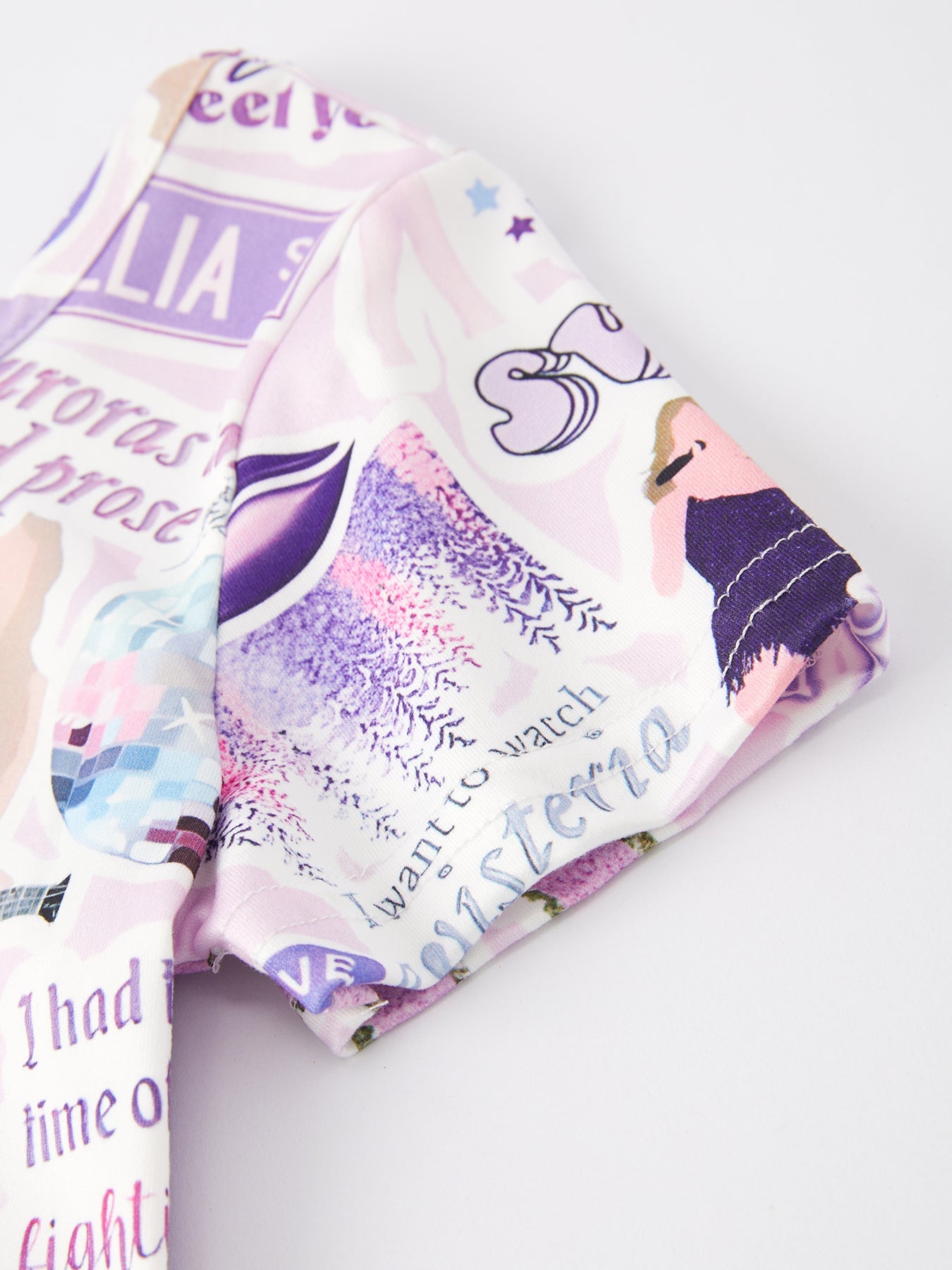 TS Print Lavender Girls Milk Silk Dress