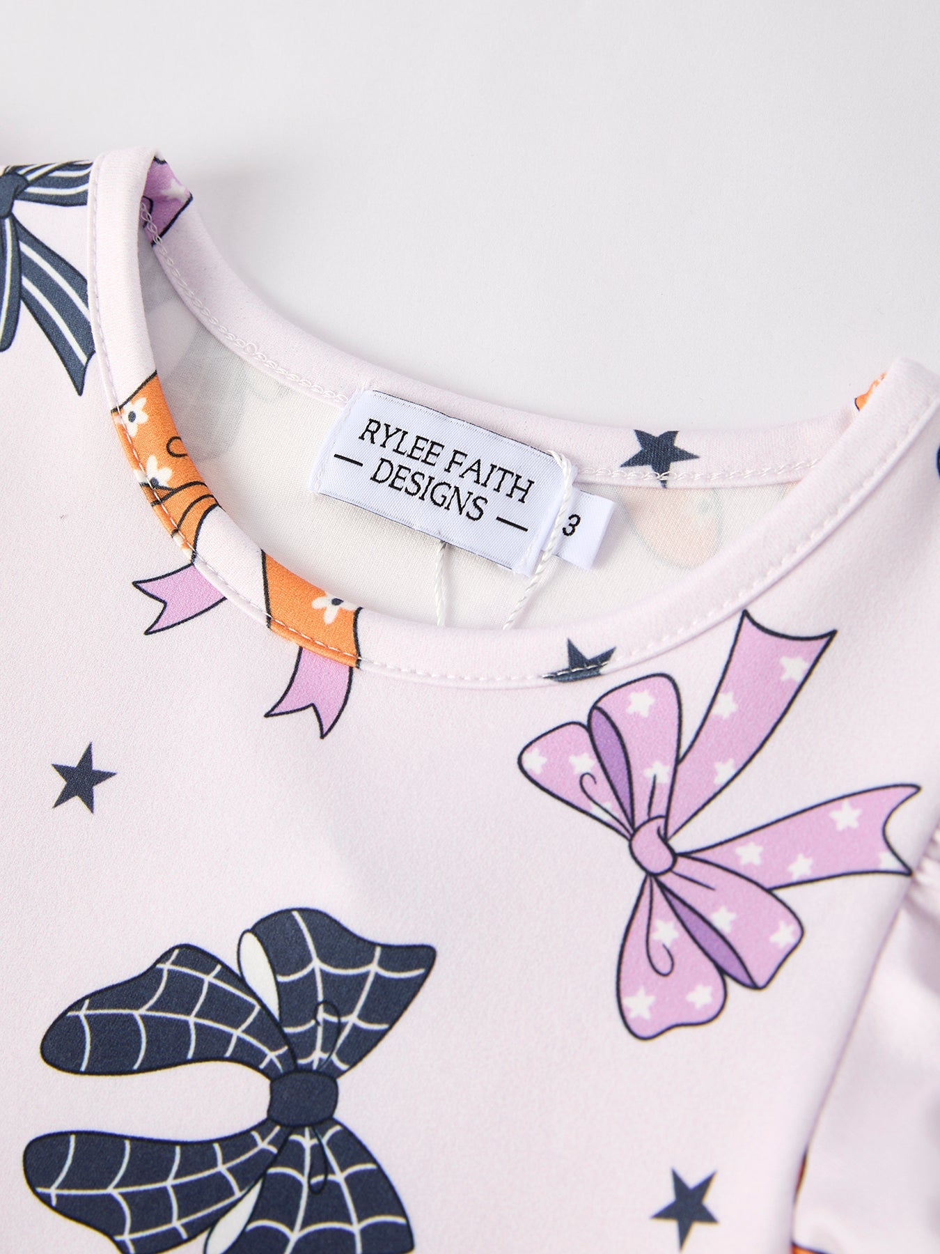 Halloween Bow Print Cute Girls Dress