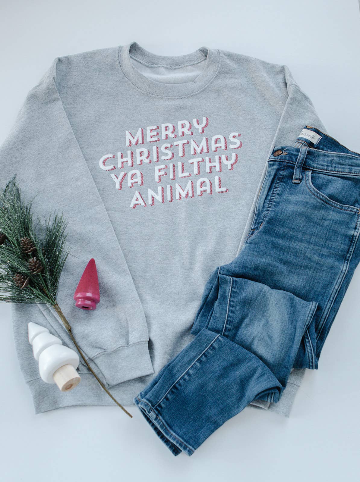 Merry Christmas Ya Filthy Animal Crewneck Sweatshirt