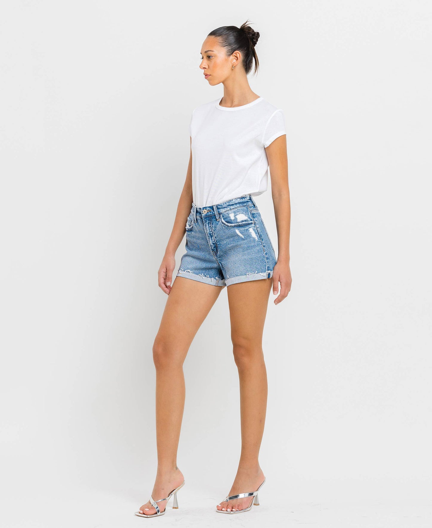 Vervet Riley High Rise Cuffed Shorts (Size Large)