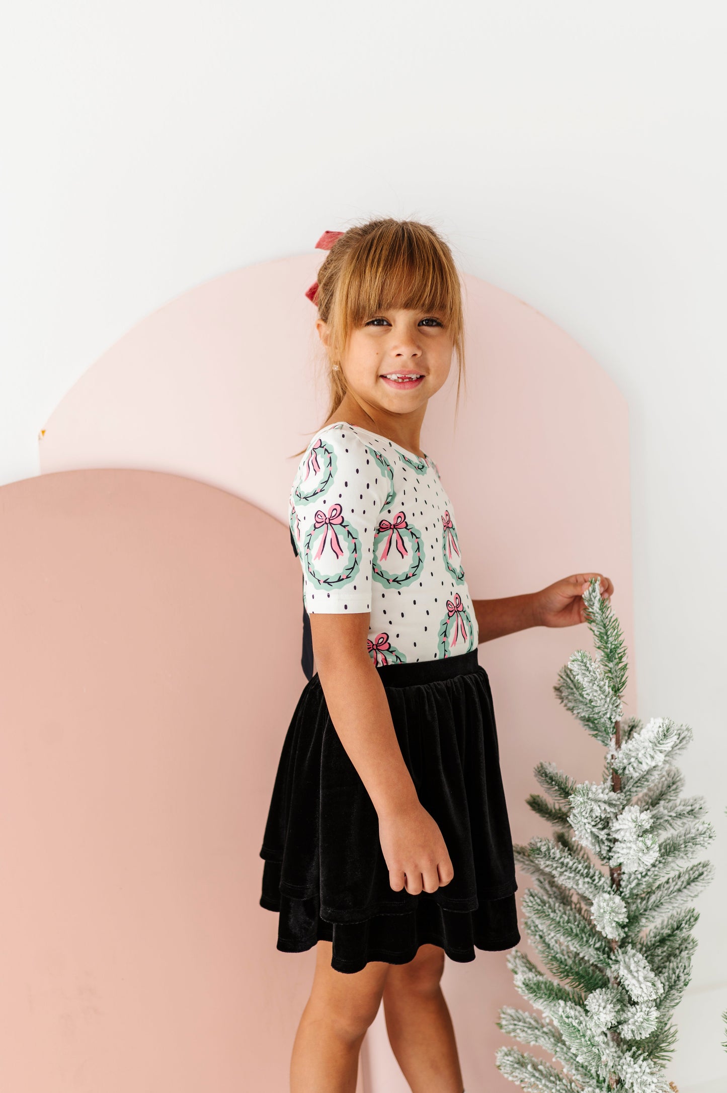 Girly Wreath Scoop Back Tee