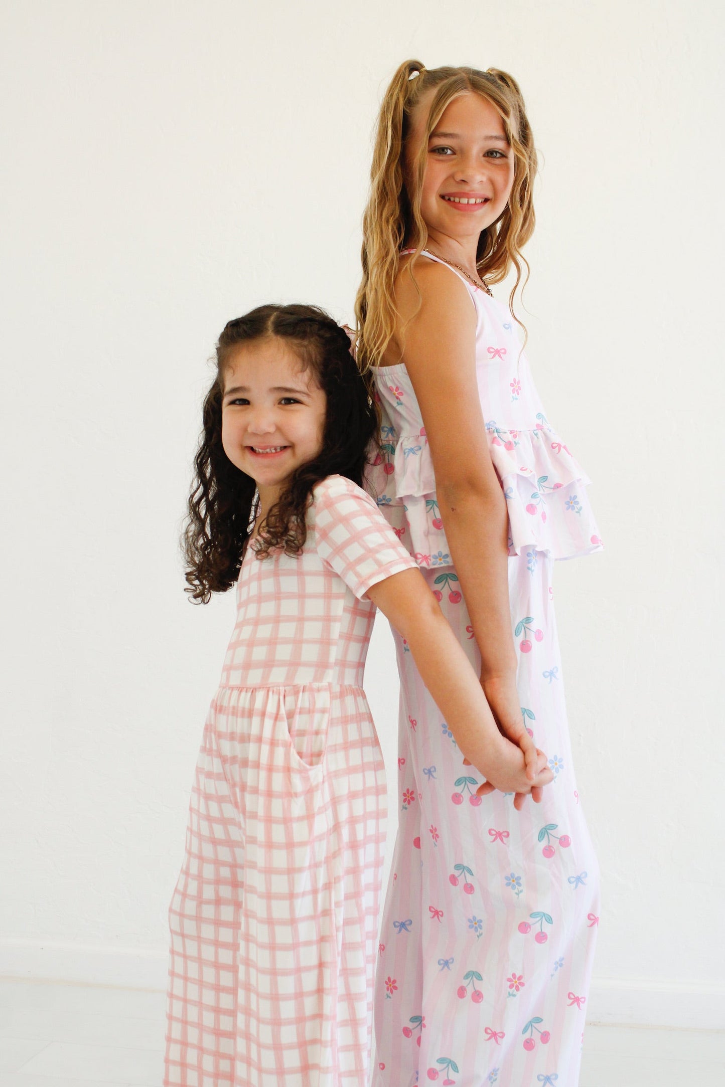 Falling for Luxe- Bubblegum Check Romper