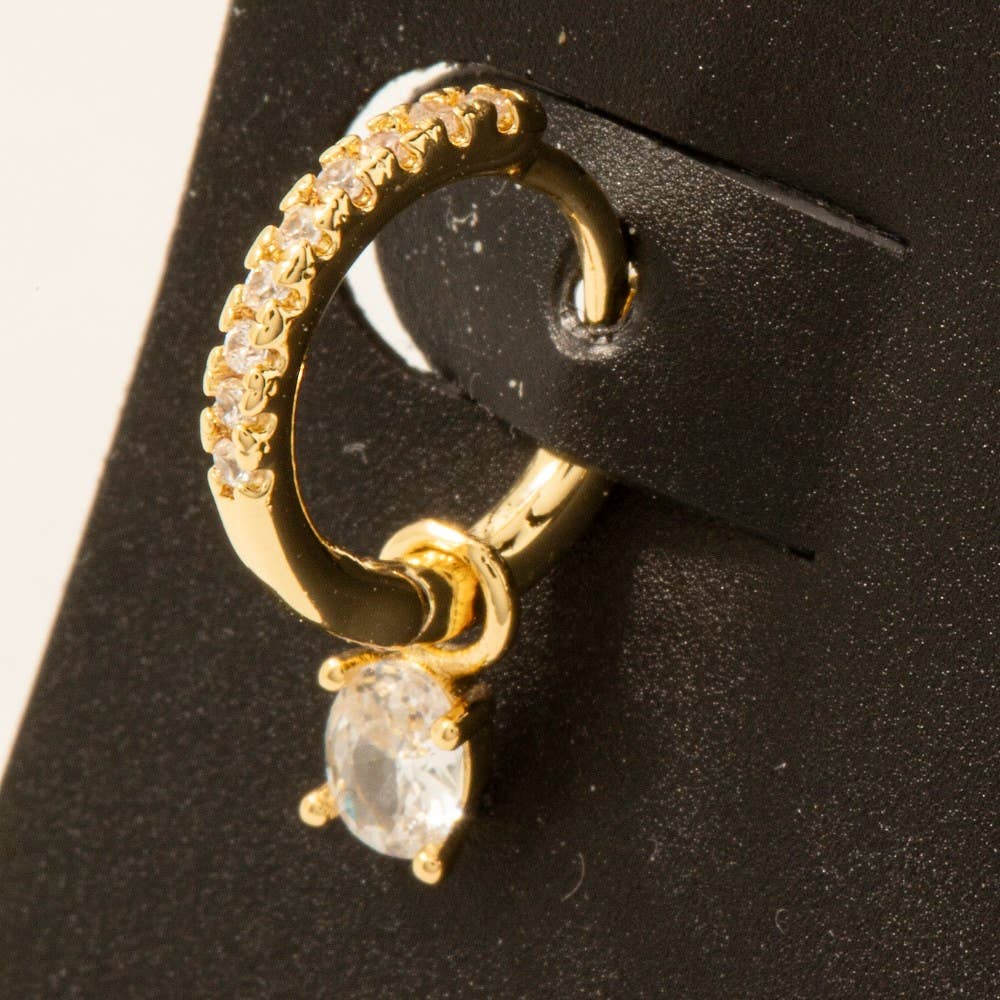 Golden Glow Charm Hoop Earrings