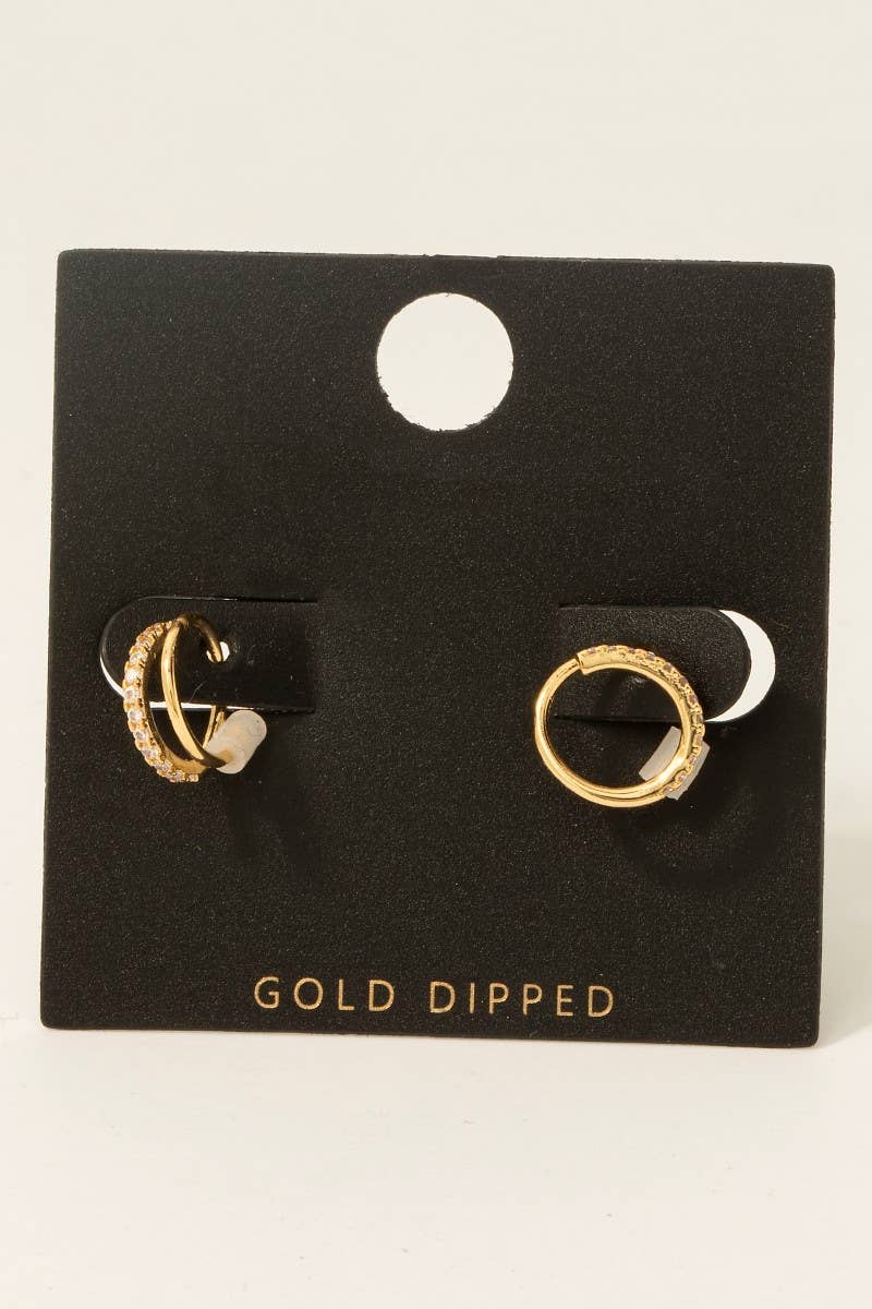Double Or Nothing Threader Hoop Earrings