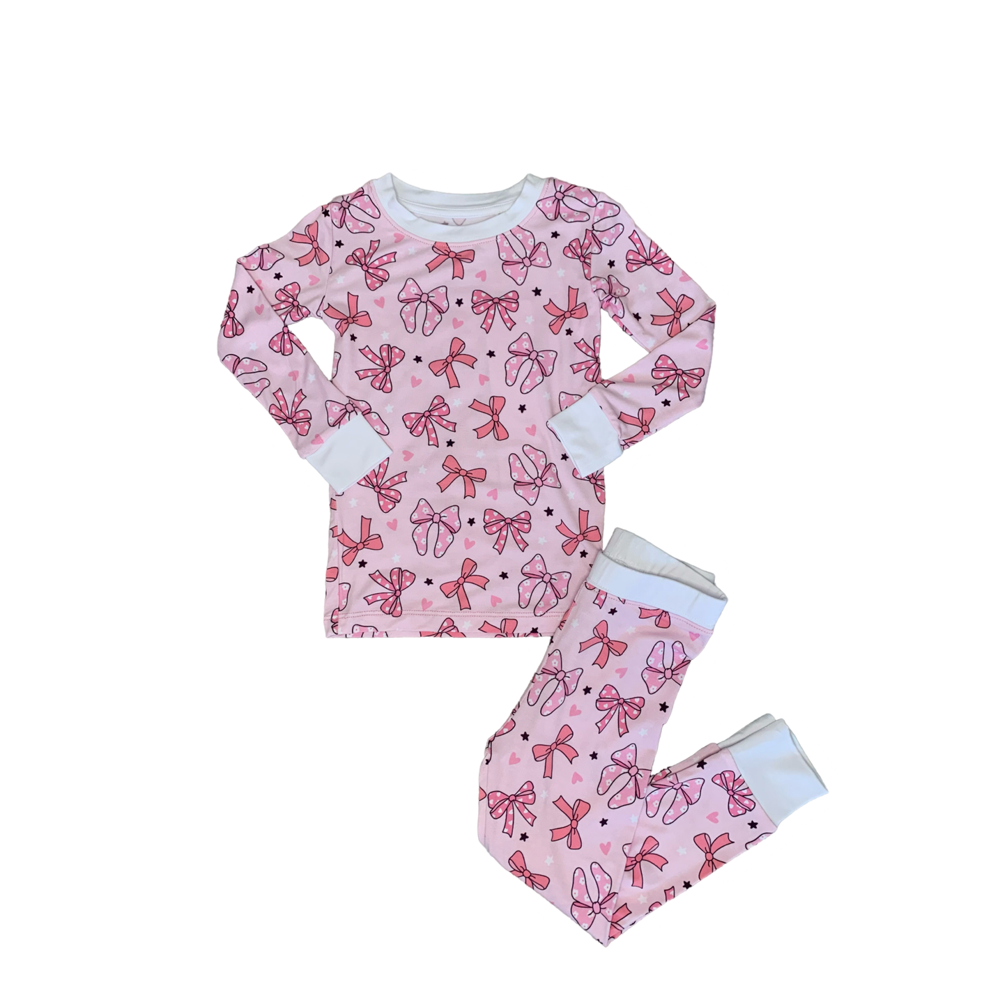 Pink Bow 2-Piece Pajama Set