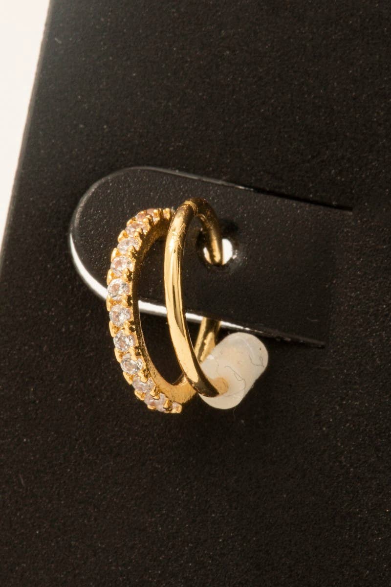 Double Or Nothing Threader Hoop Earrings