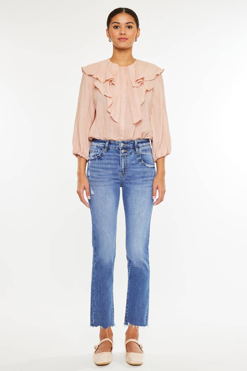 Kan Can Molly High Rise Slim Straight Jeans (size 13)