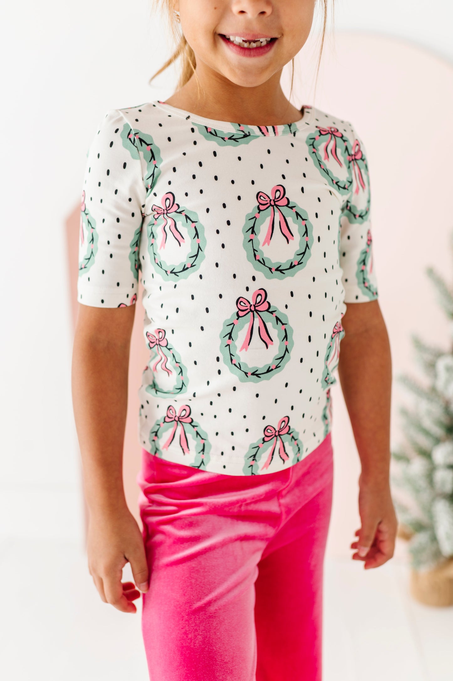 Girly Wreath Scoop Back Tee