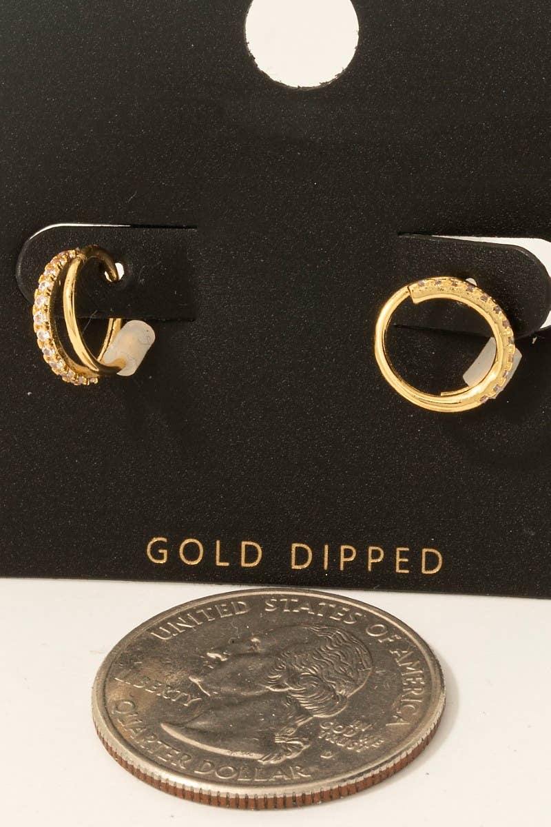 Double Or Nothing Threader Hoop Earrings