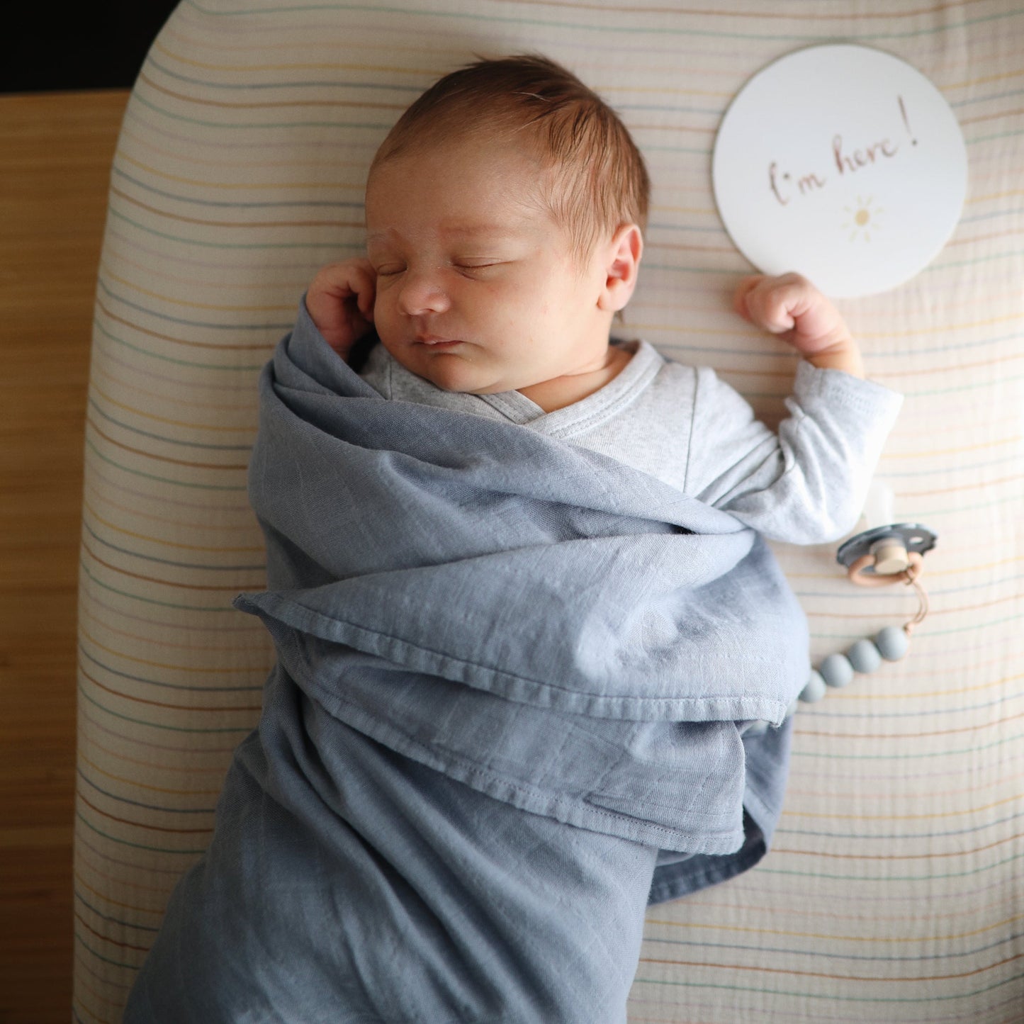 Organic Cotton Muslin Swaddle Blanket- Multiple Color Options
