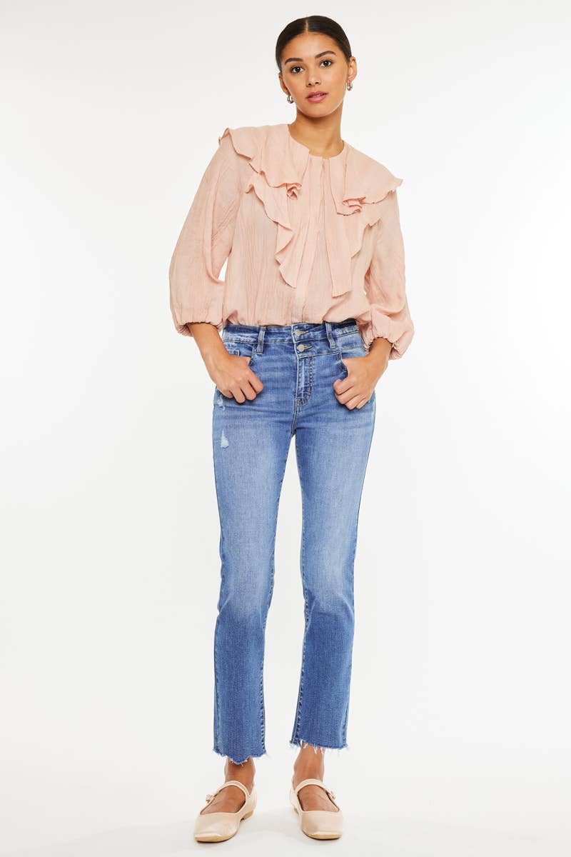 Kan Can Molly High Rise Slim Straight Jeans (size 13)