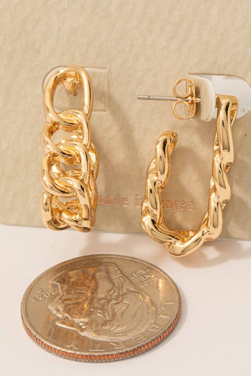 Forever Linked Oval Chain Hoop Earrings