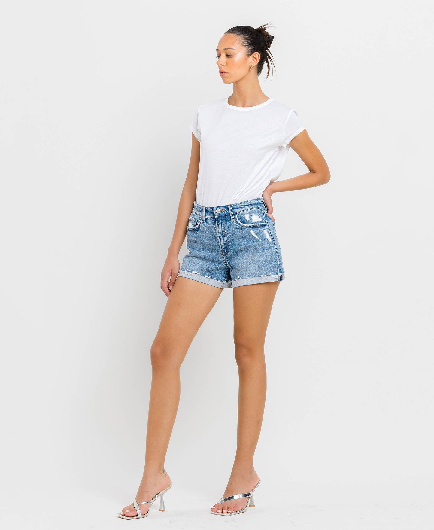 Vervet Riley High Rise Cuffed Shorts (Size Large)
