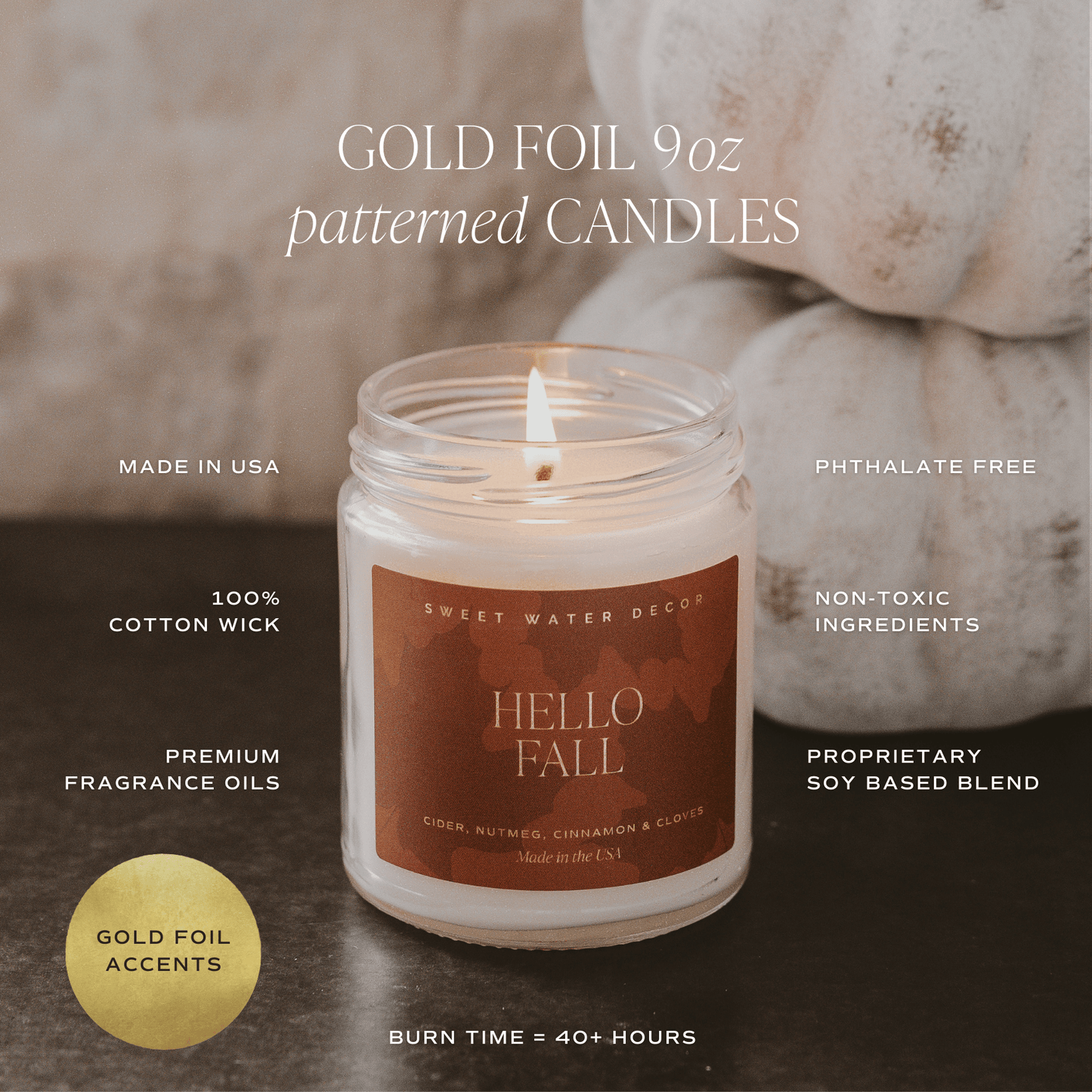 Trick or Treat Soy Candle - Patterned 9 oz - Clear Jar (Farmhouse)