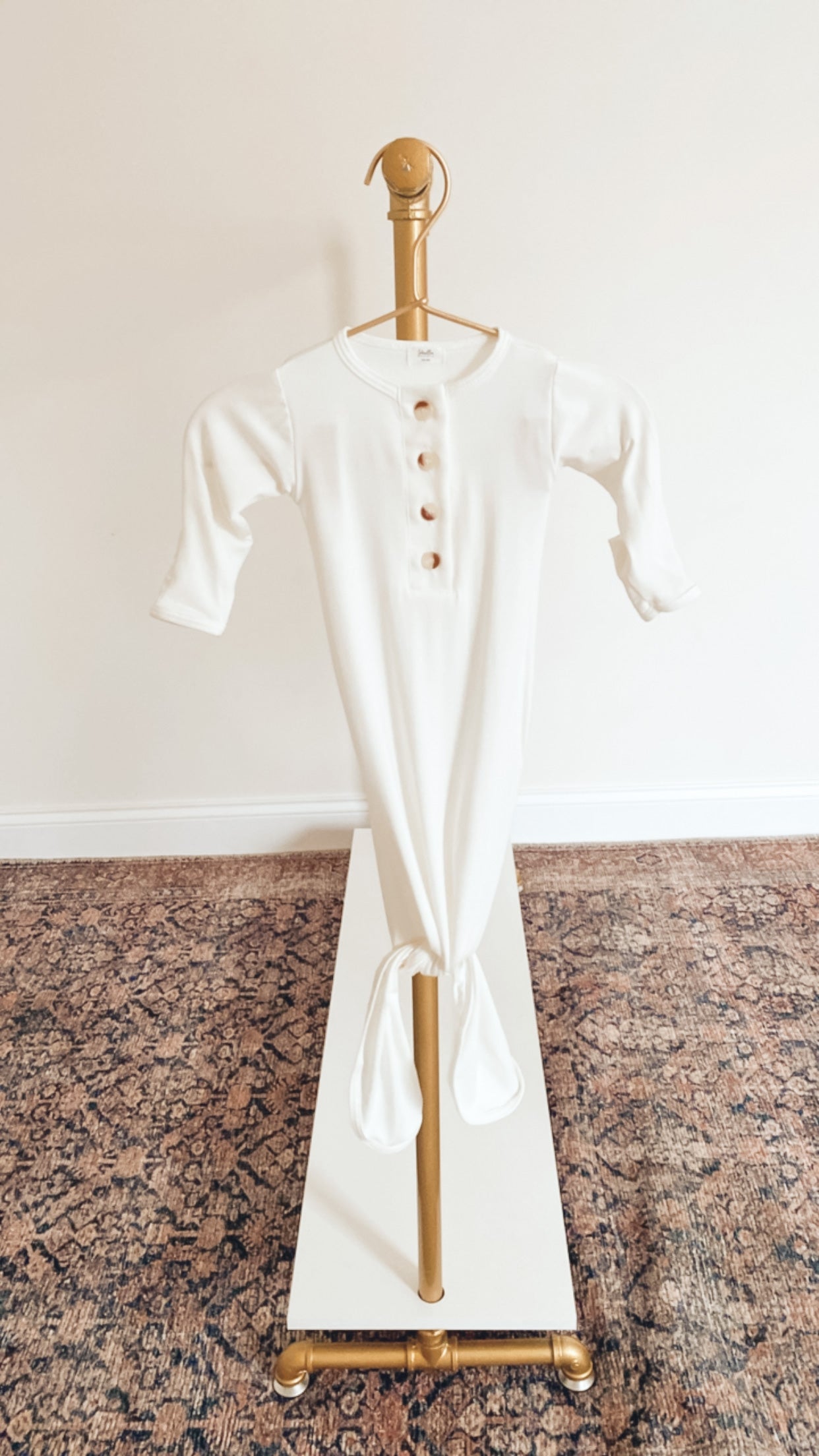 Newborn Gown With Hat/Headband Option- White