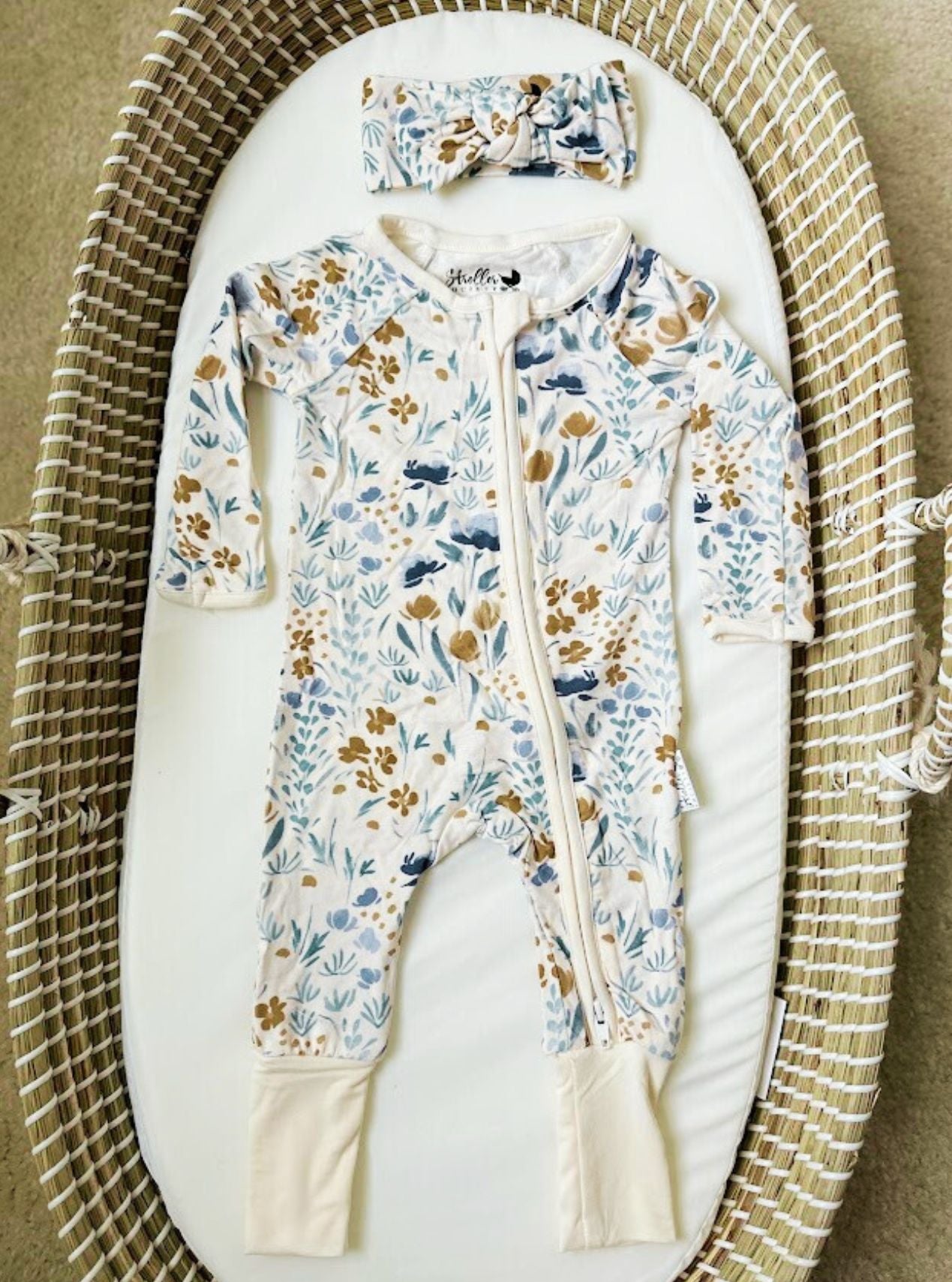 Fall Floral Baby Bamboo Pajamas- Multiple Style Options