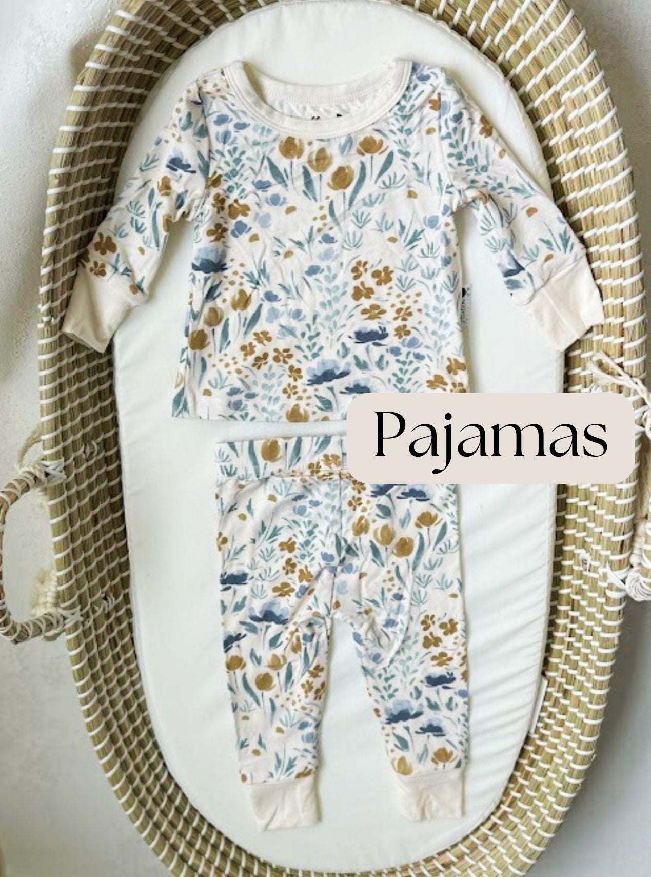 Fall Floral Baby Bamboo Pajamas- Multiple Style Options