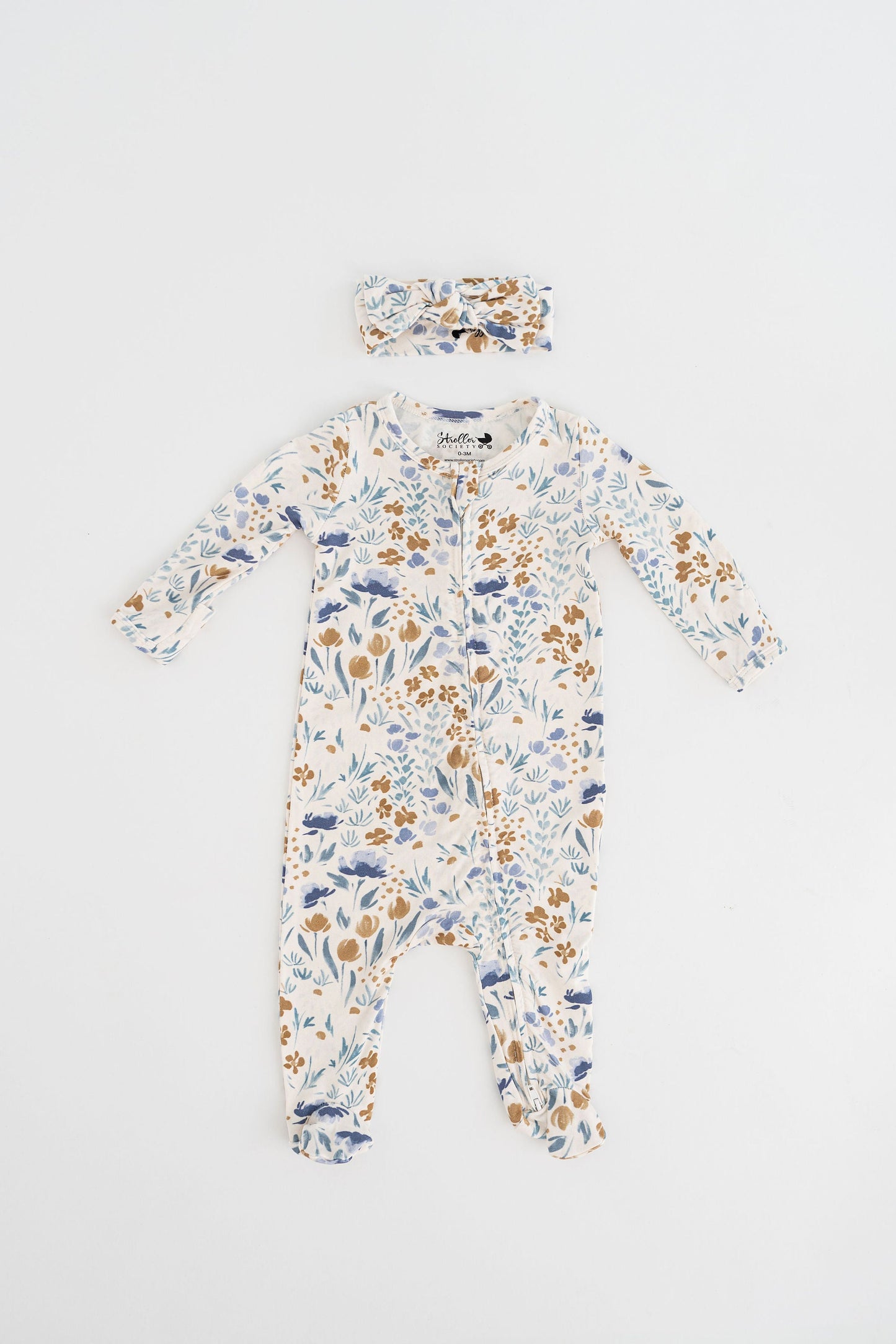 Fall Floral Baby Bamboo Pajamas- Multiple Style Options