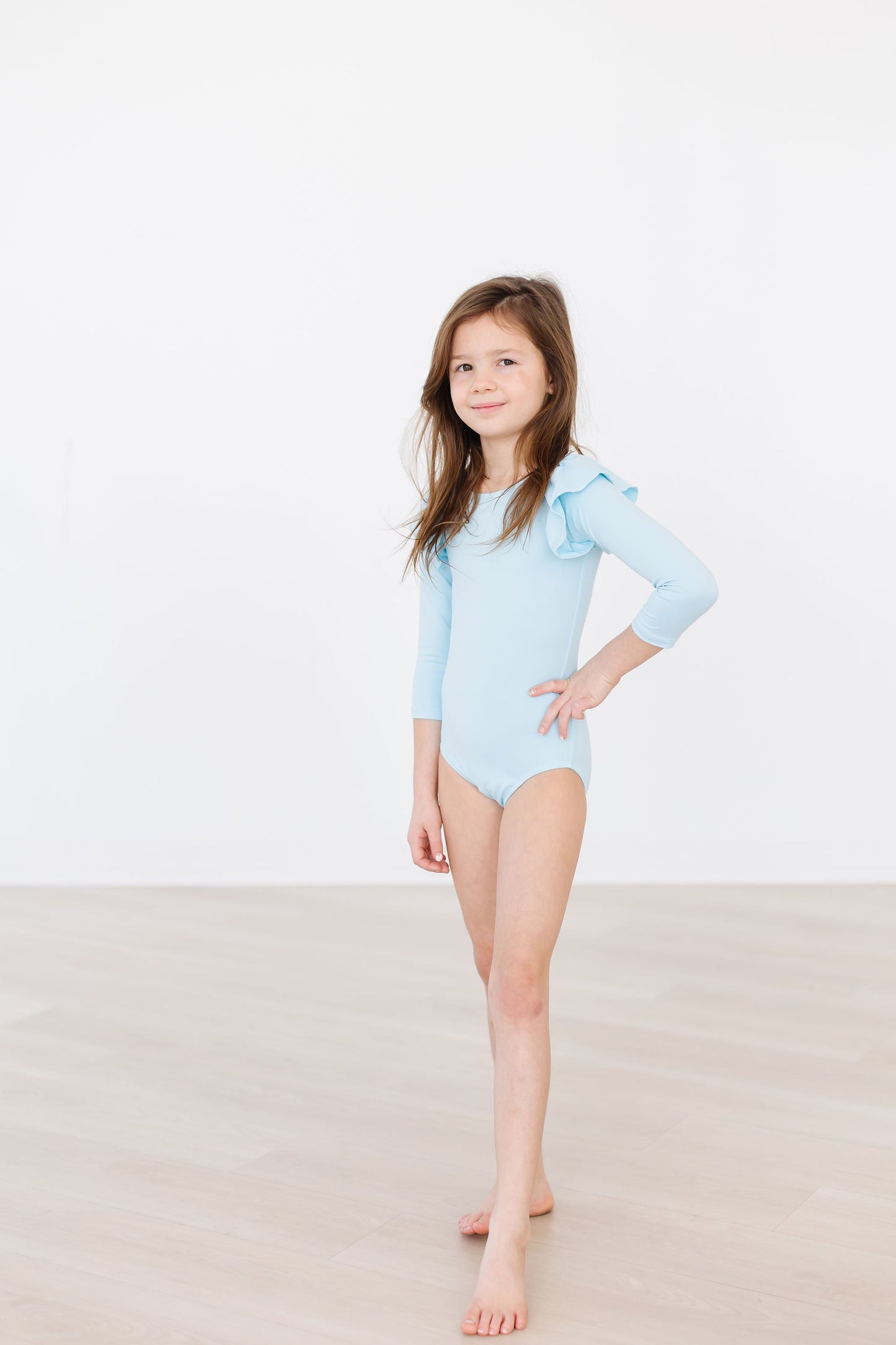 Bluebird Long Sleeve Flutter Sleeve Leotard
